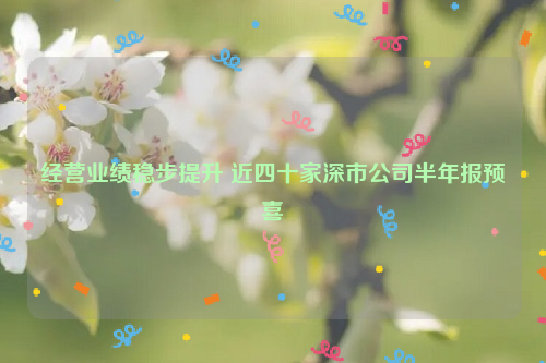 经营业绩稳步提升 近四十家深市公司半年报预喜