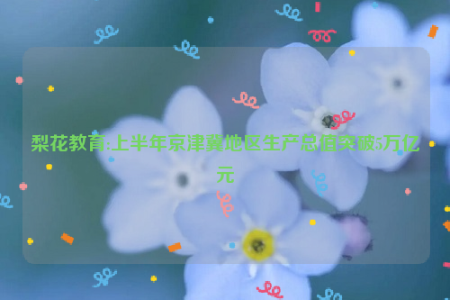 梨花教育:上半年京津冀地区生产总值突破5万亿元